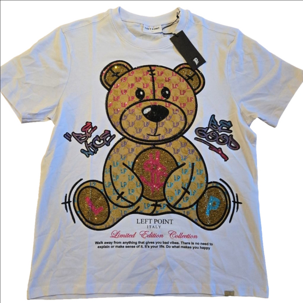 Left Point Glitter Bear Shirt Medium NWT